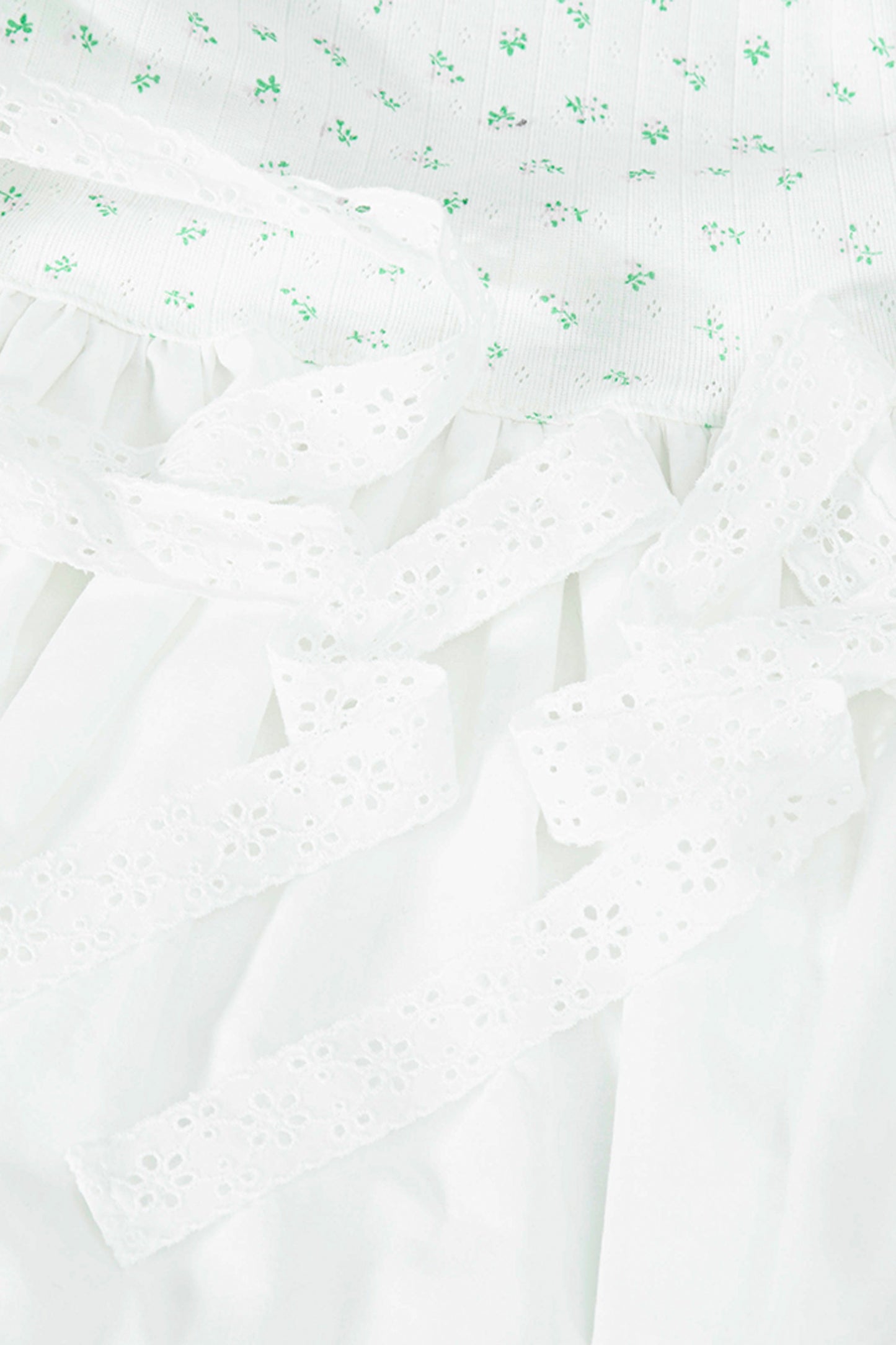 Basque waist floral dress (White)