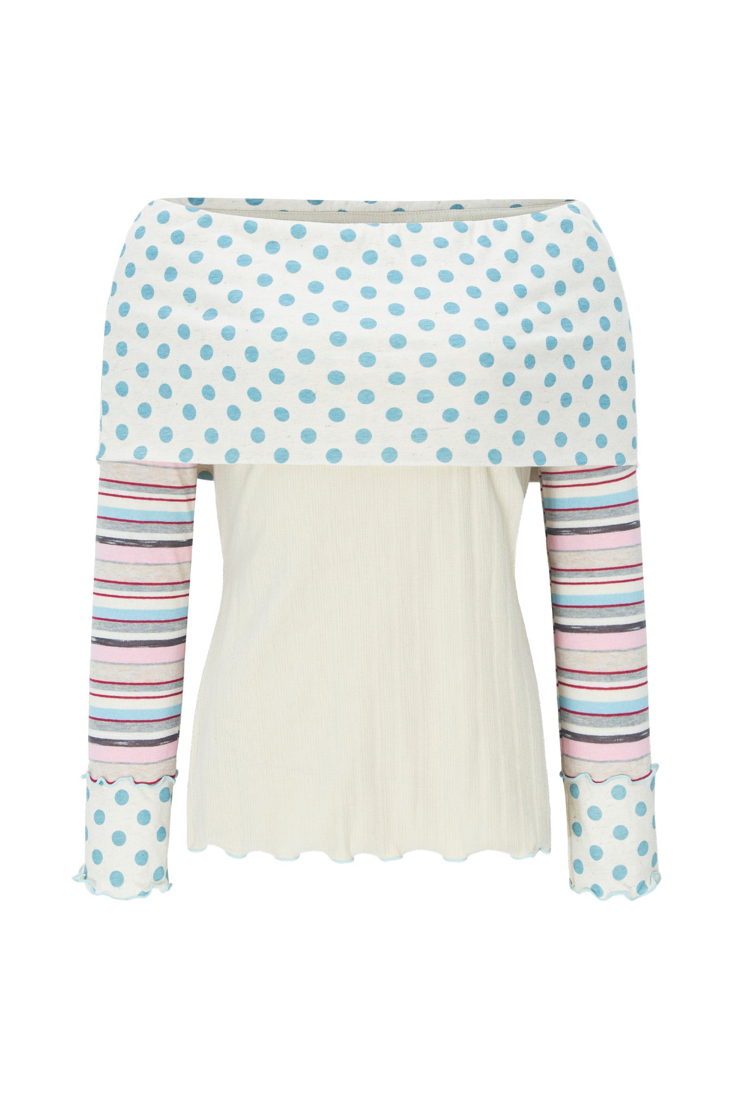 Tシャツ・カットソー [ALCMY] Multi Pattern Bardot Top Multi Pattern Bardot Top – Alcmy