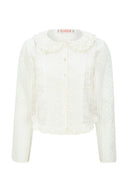Peter Pan Collar Blouse (Cream)