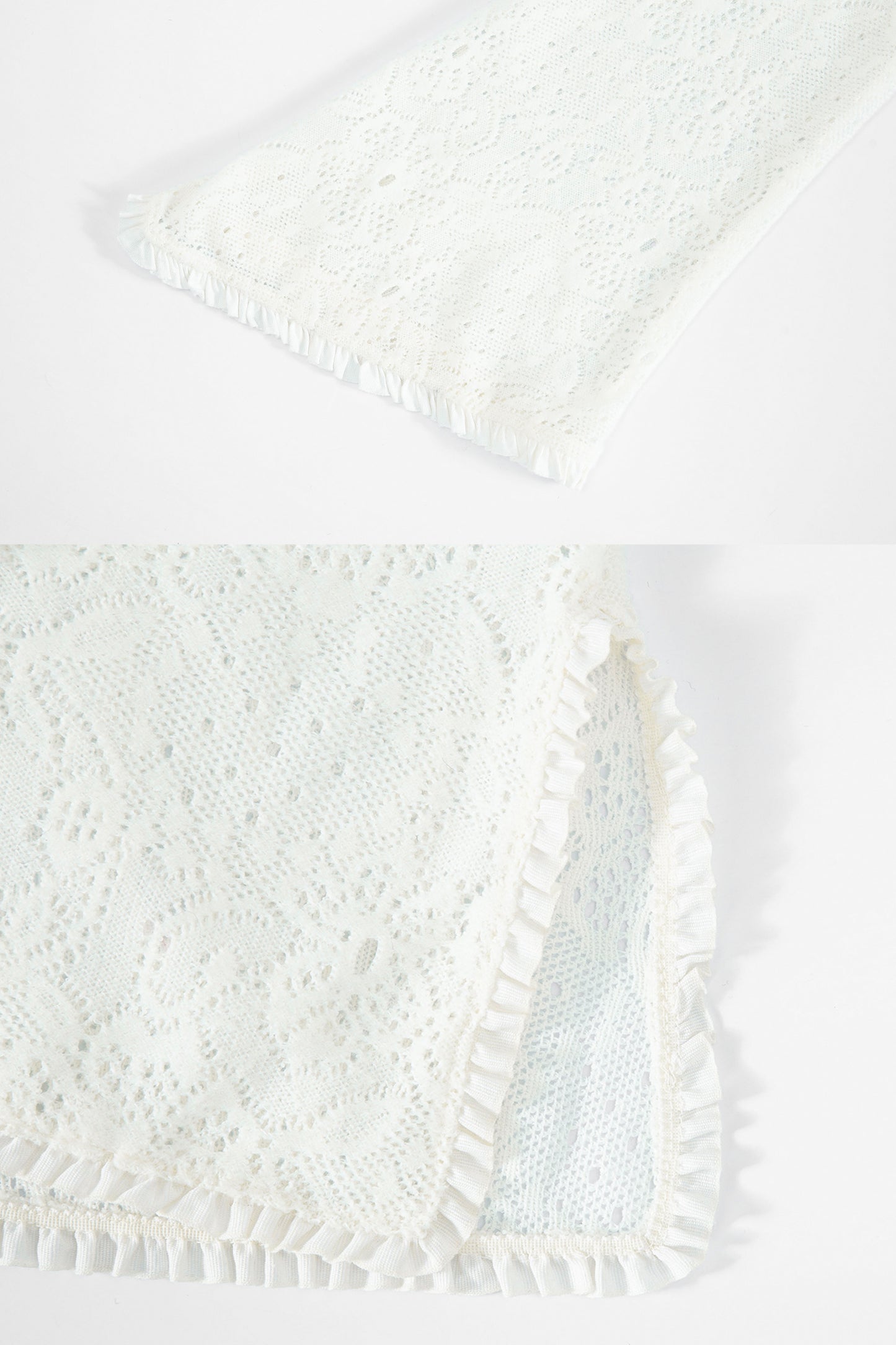 Brushed Lace Tunic Top (White)