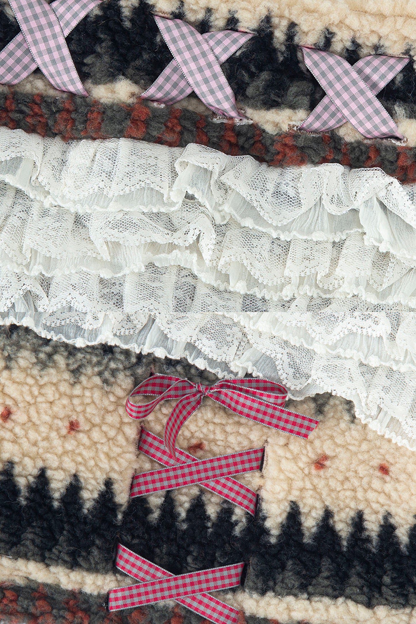 Ribbon & Lace Teddy Skort (Beige)