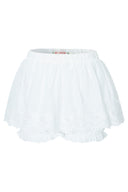 Skirt Layered Bubble Shorts (White)