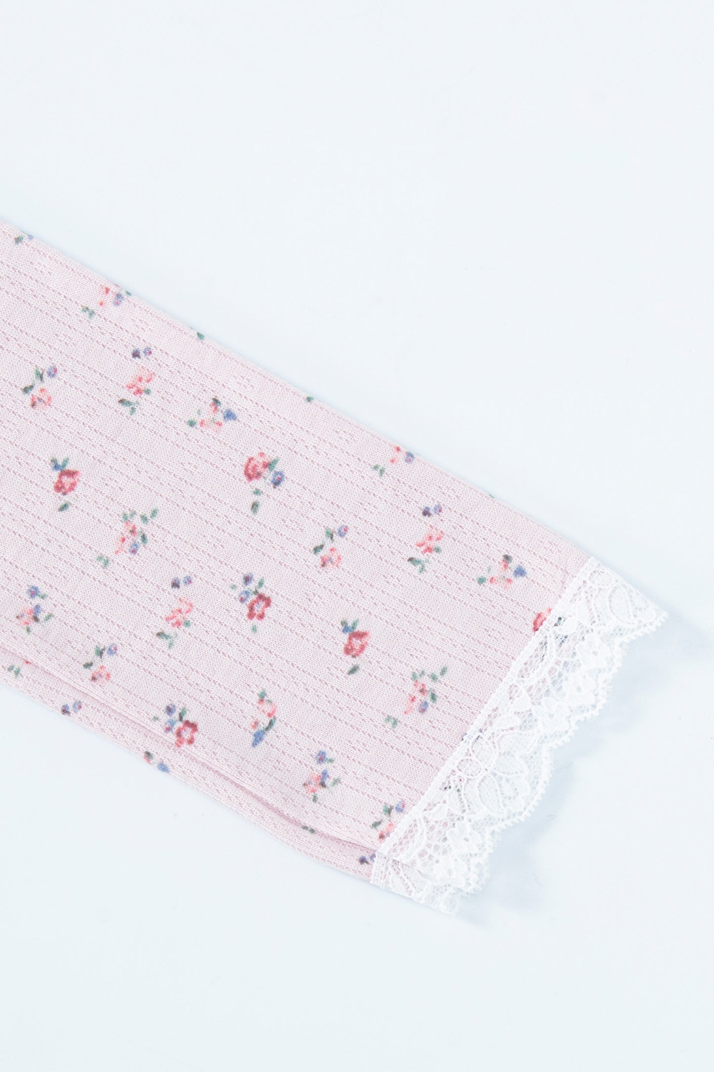 Eyelet Floral Lace Top (Pink)