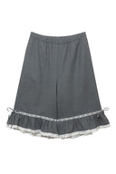 Wool Bloomer Bermuda Pants (Charcoal)