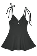 Waffle Jersey Slip Dress (Black)