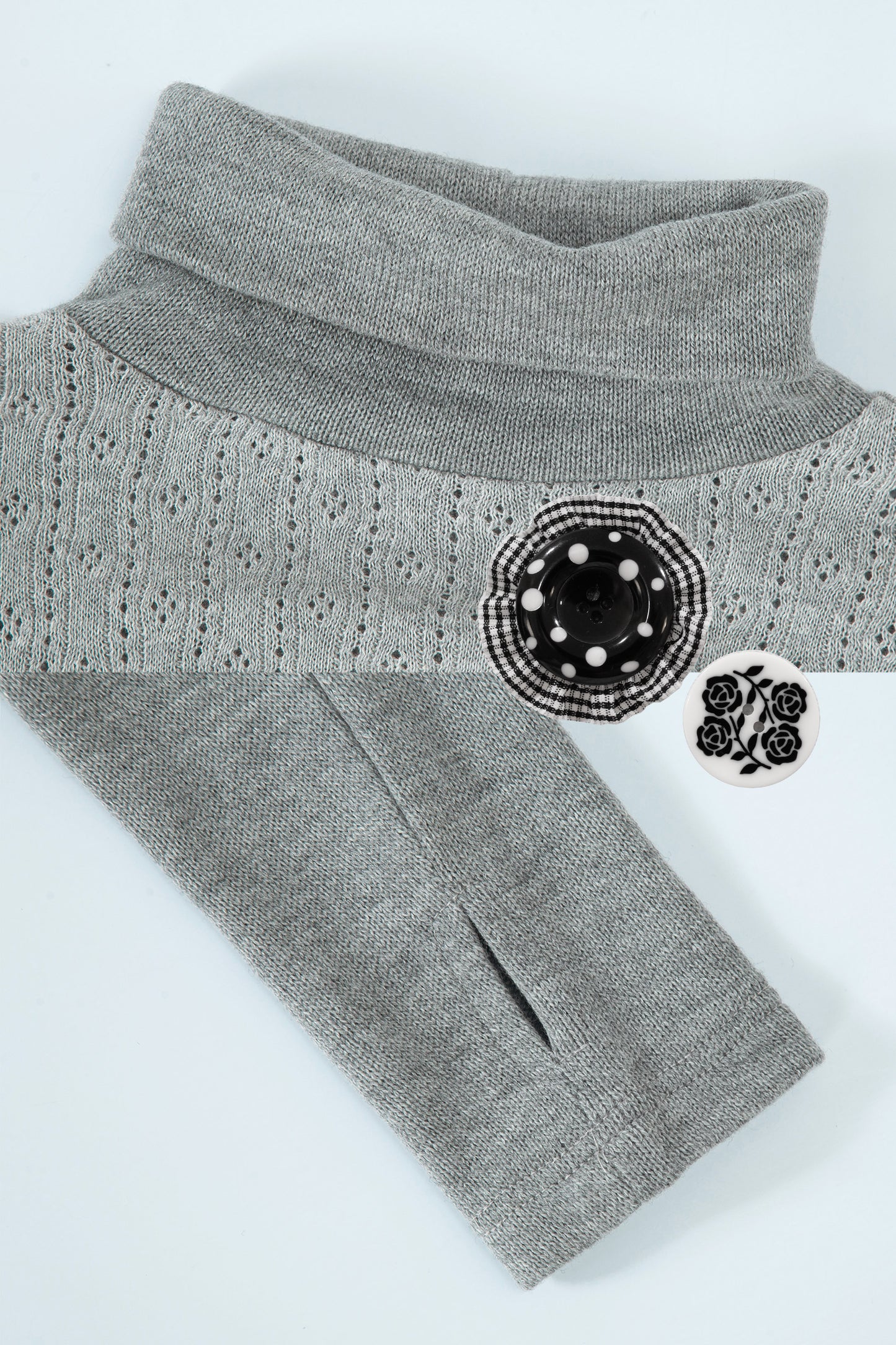 Soft Wool Turtle Neck Top (Grey)