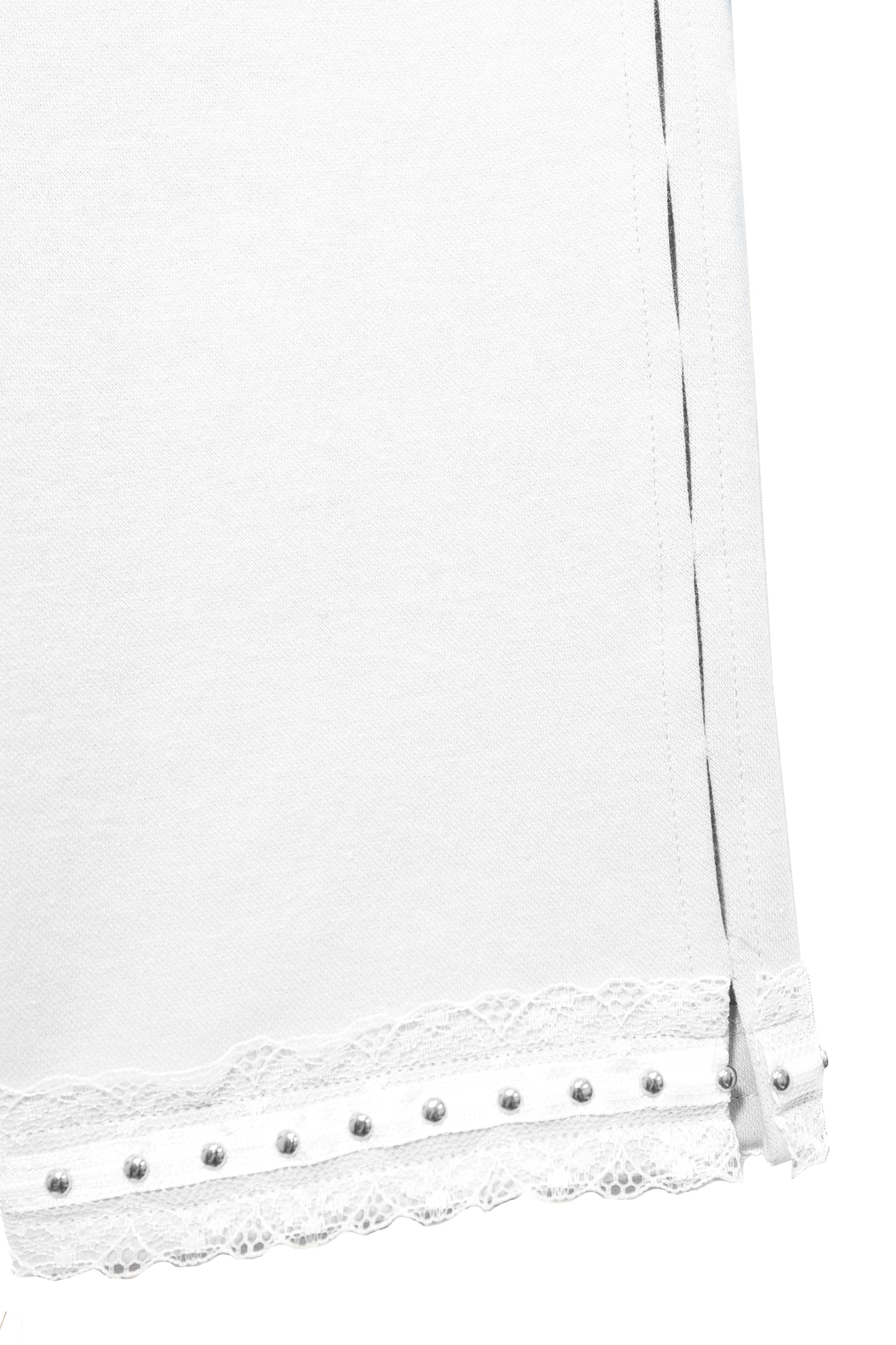 Side Hole Capri Pants (White)