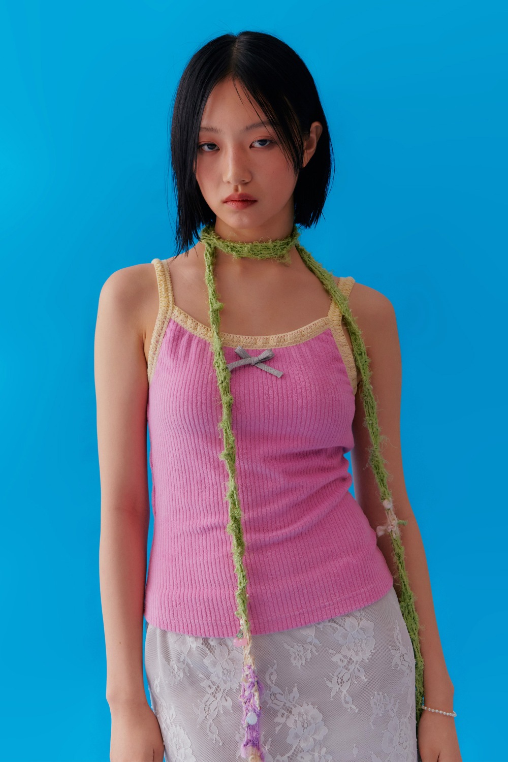 RIBBED TERRY  SLEEVELESS TOP_PINK