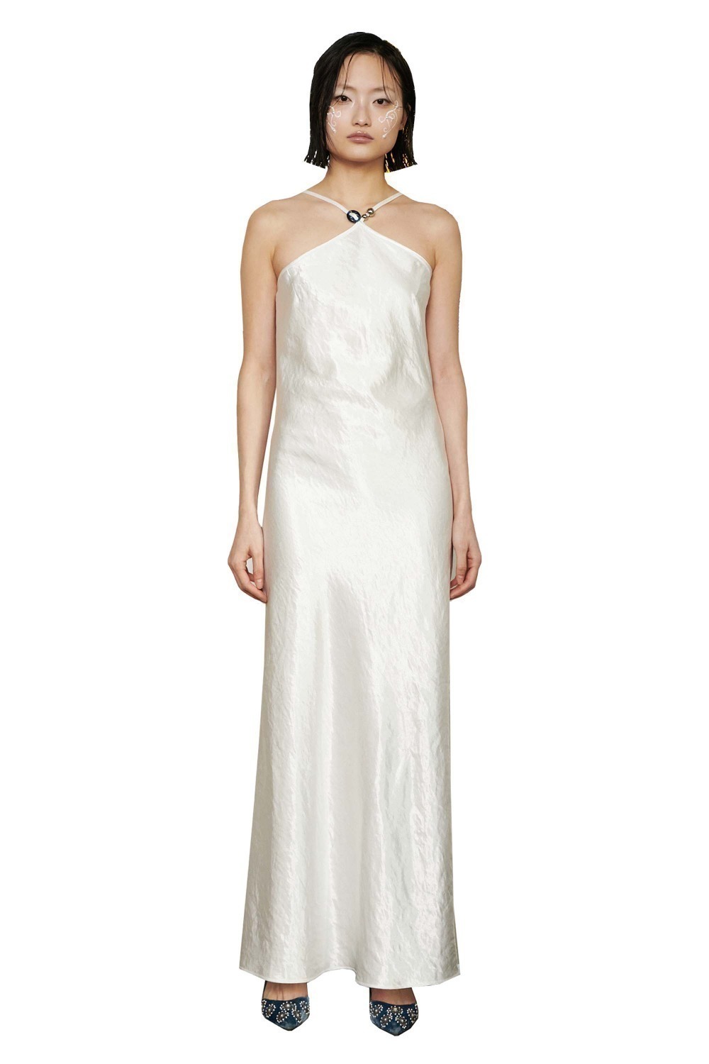 Slim Shiny Dress (White)
