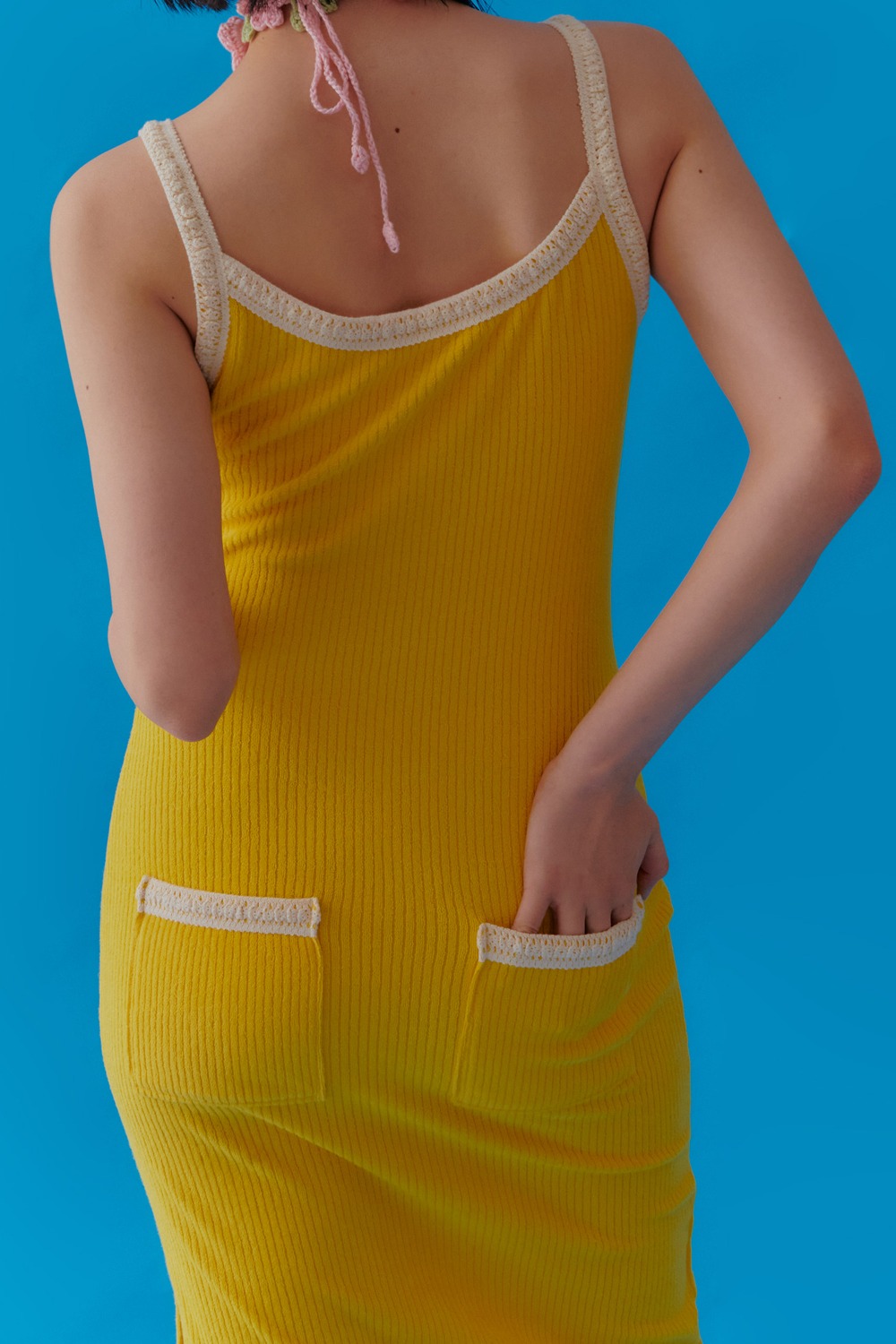 RIBBED TERRY  DRESS_YELLOW