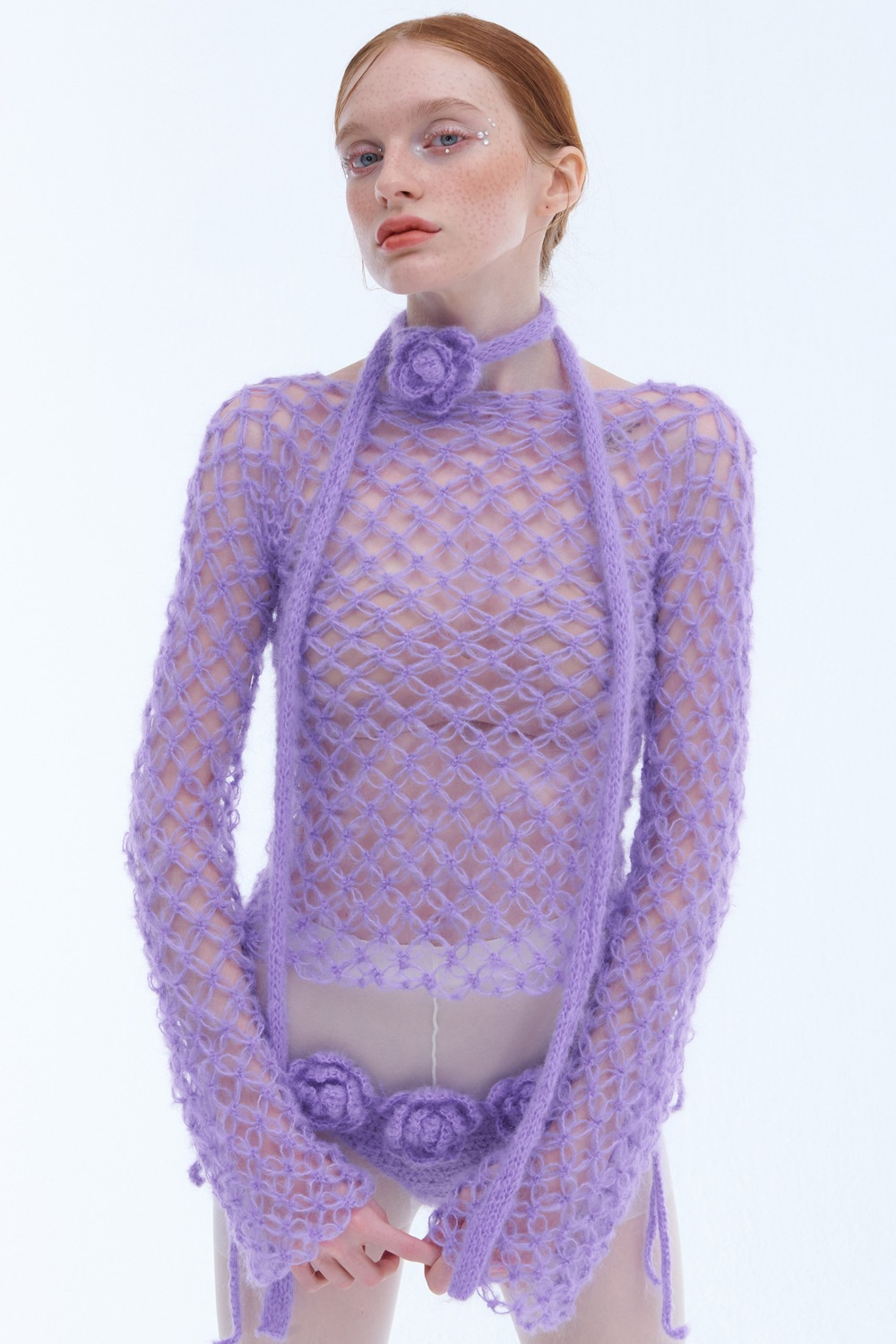 Mohair crochet sweater_LAVENDER_S