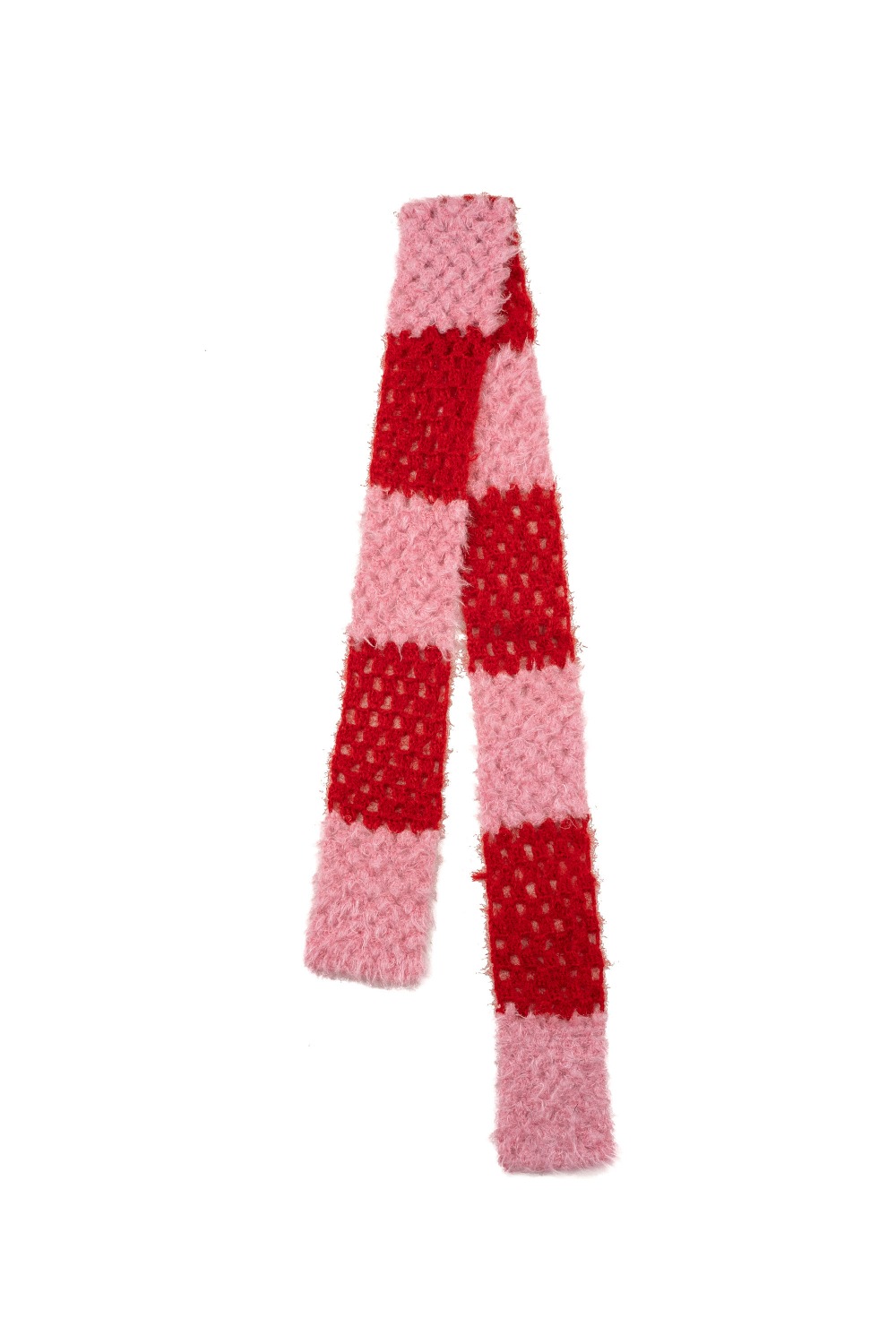 Checkerboard crochet scarf (PINK)