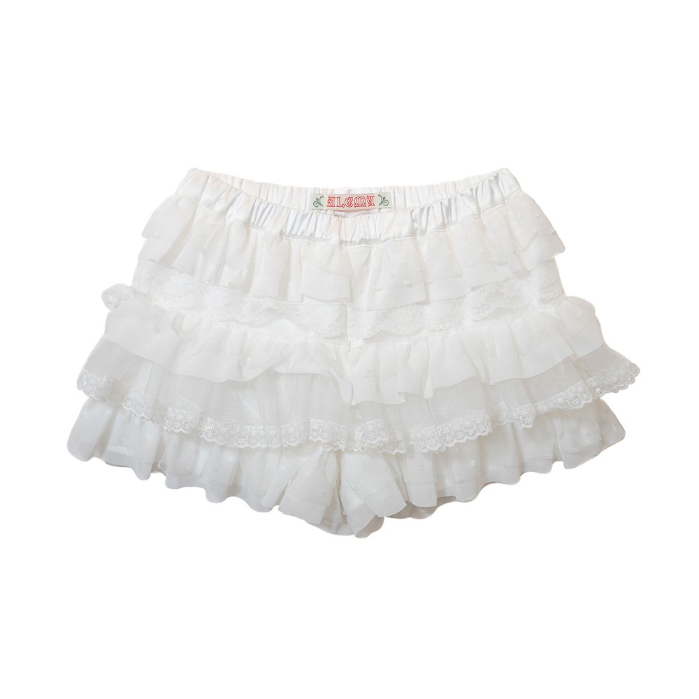 Lace Layered Shorts_WHITE