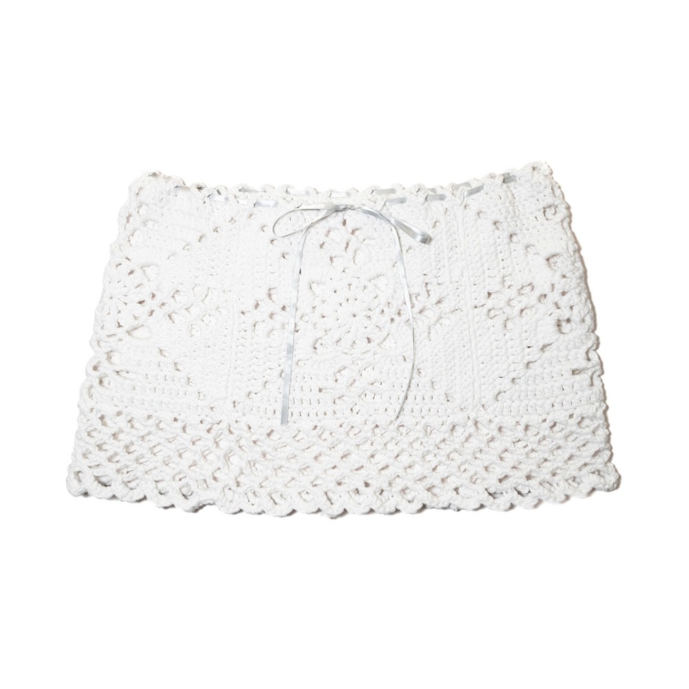 Cotton Crochet Mini Skirt