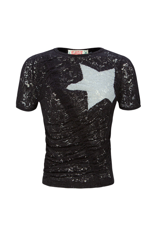 Bubble Sleeve Star Top (Black)
