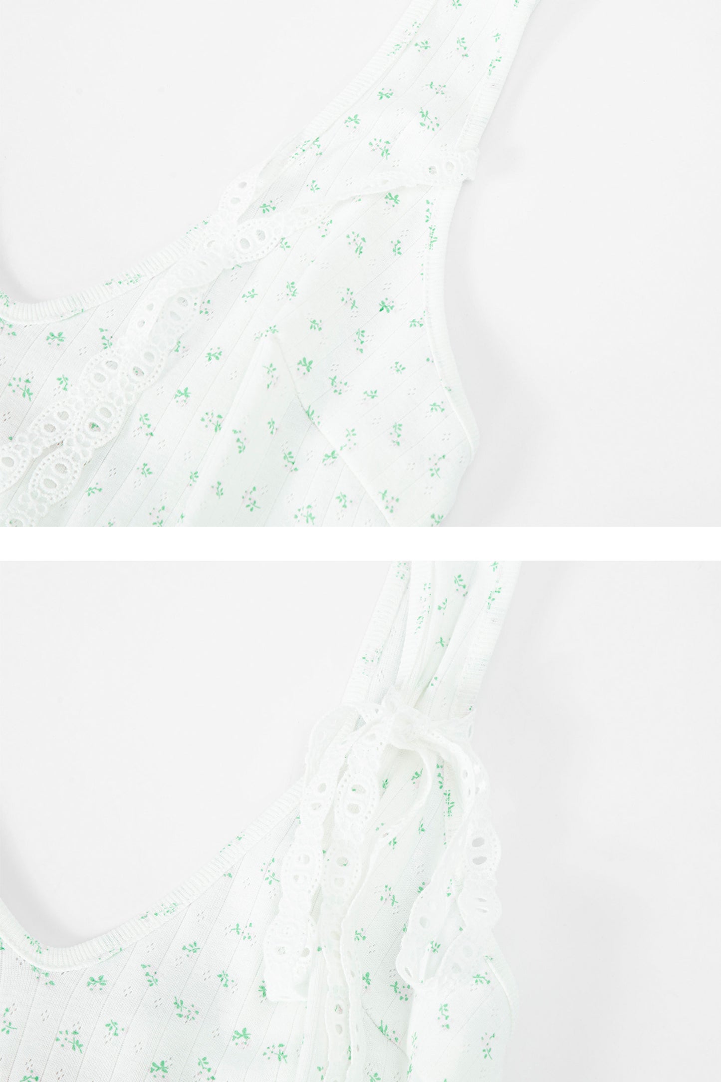Basque waist floral dress (White)