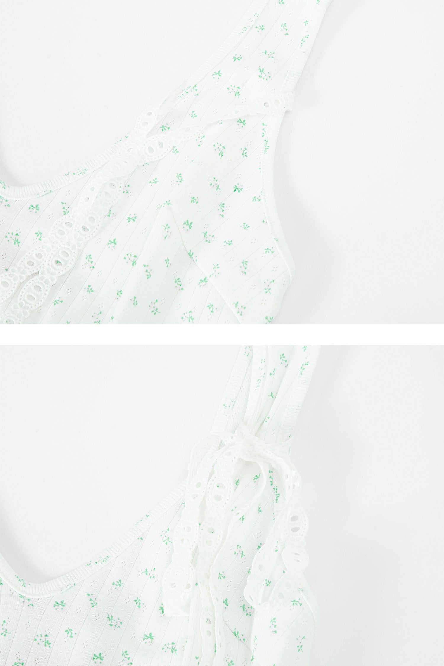 Basque waist floral dress (White)