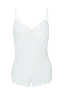 Floral lace romper (White)