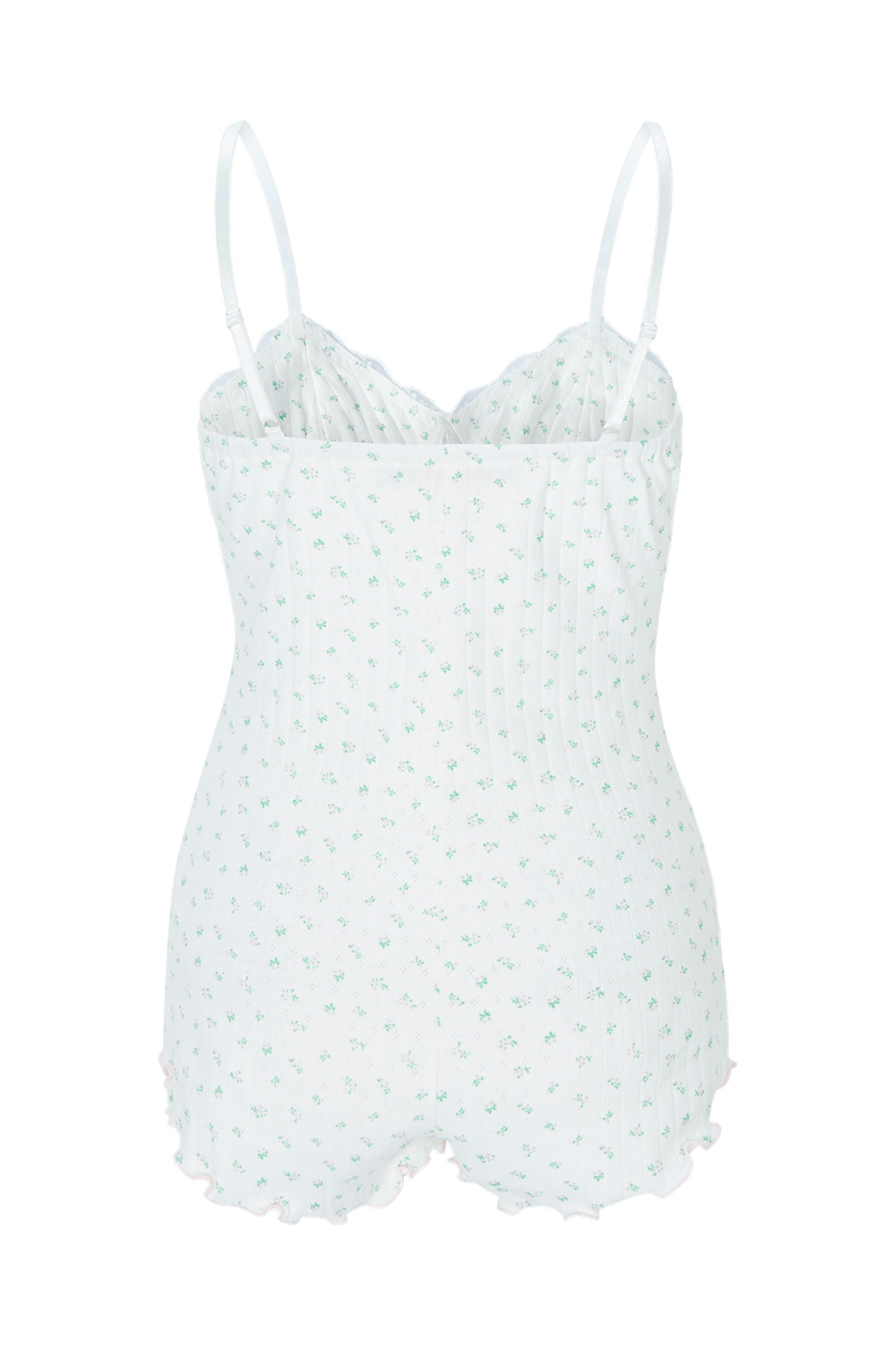 Floral lace romper (White)