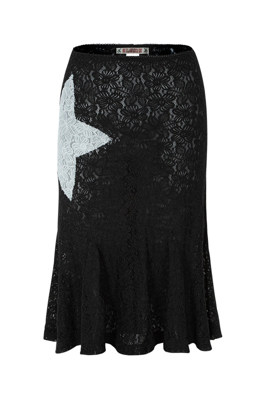 Lace Star Mermaid Skirt (Black)