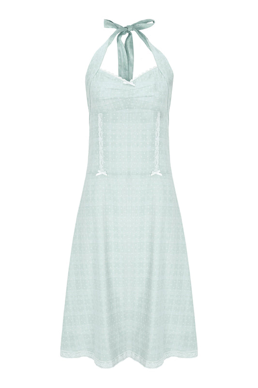 Dots Halter Dress (Mint)