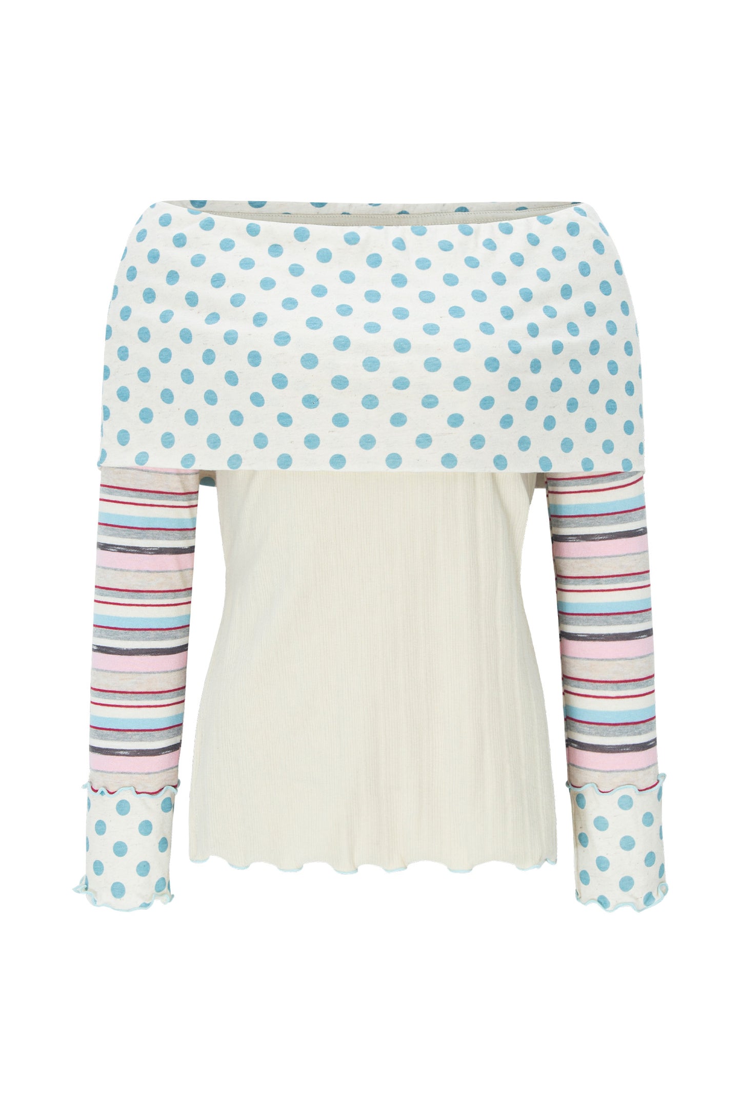 Multi Pattern Bardot Top