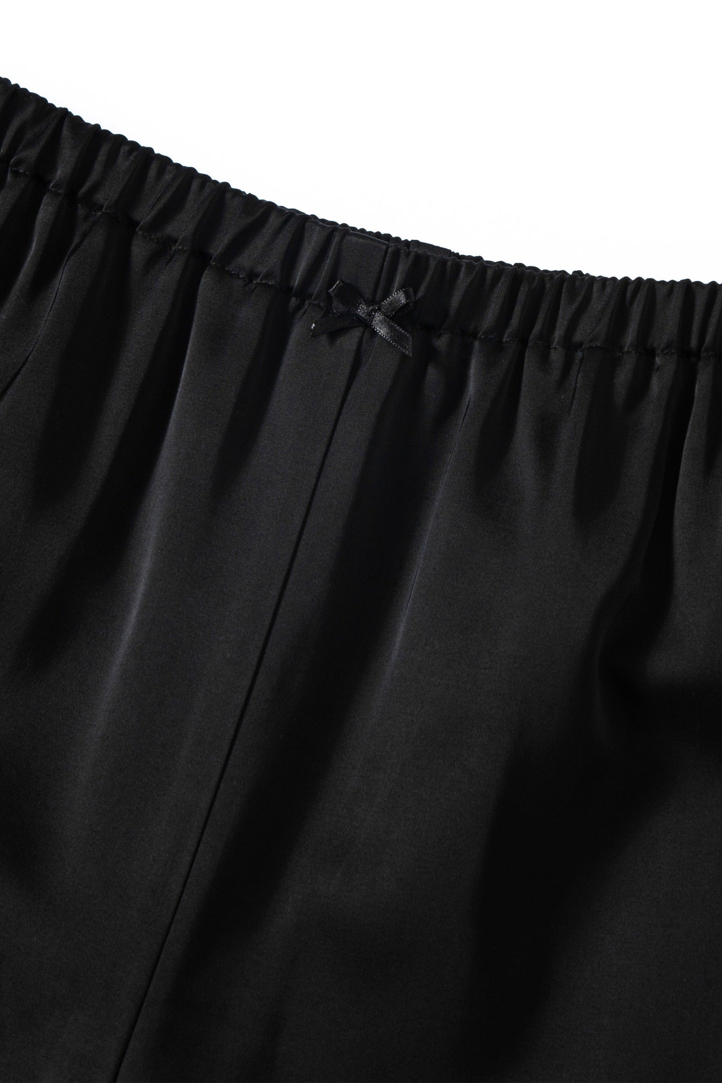 Tiered Lace Satin Pants (Black)