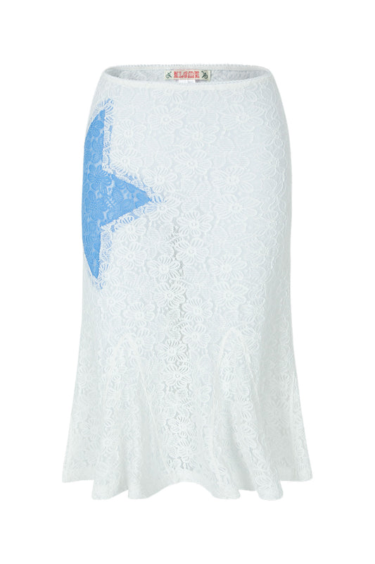 Lace Star Mermaid Skirt (White)