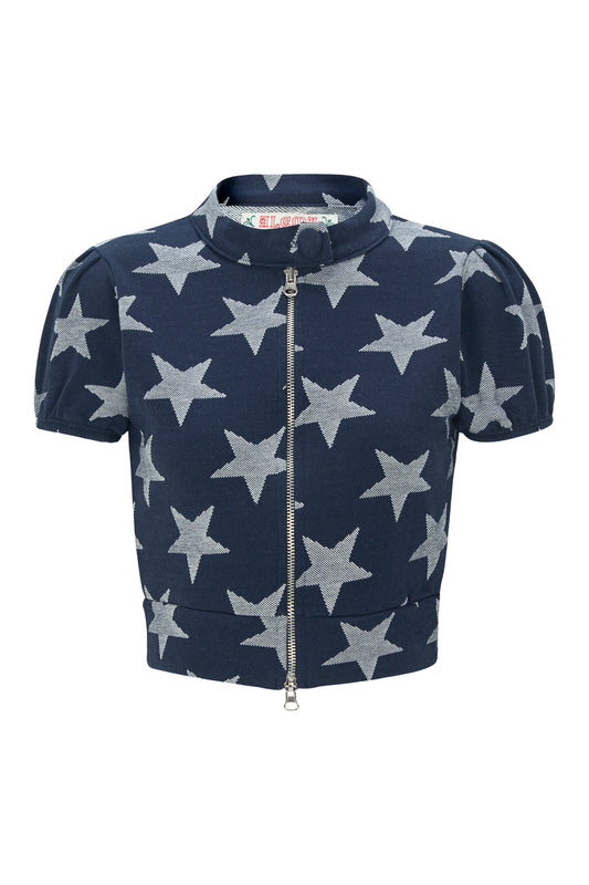 Star Zip Up Top (Navy)