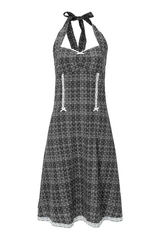 Dots Halter Dress (Black)