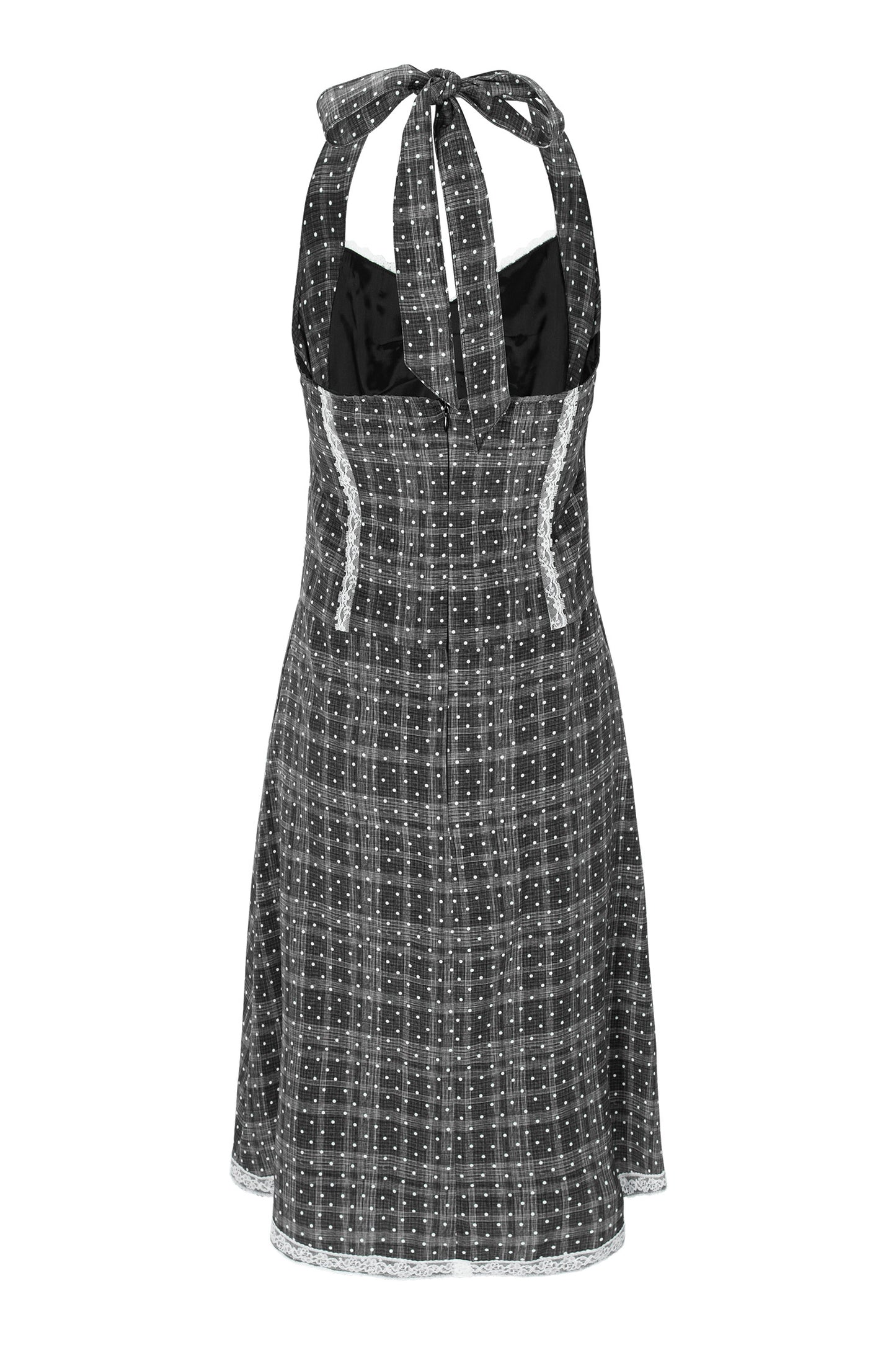 Dots Halter Dress (Black)