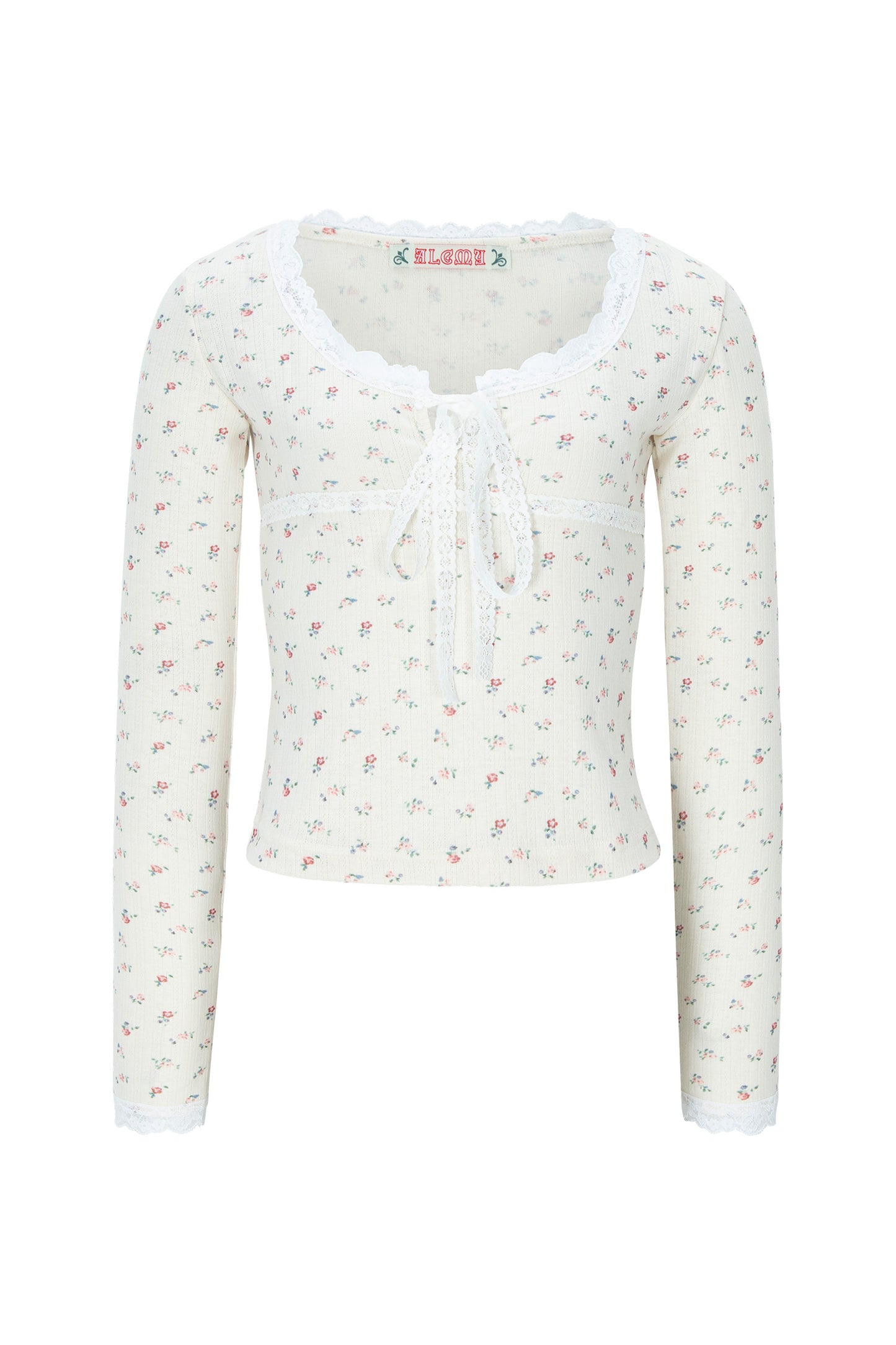 Eyelet Floral Lace Top (Cream)
