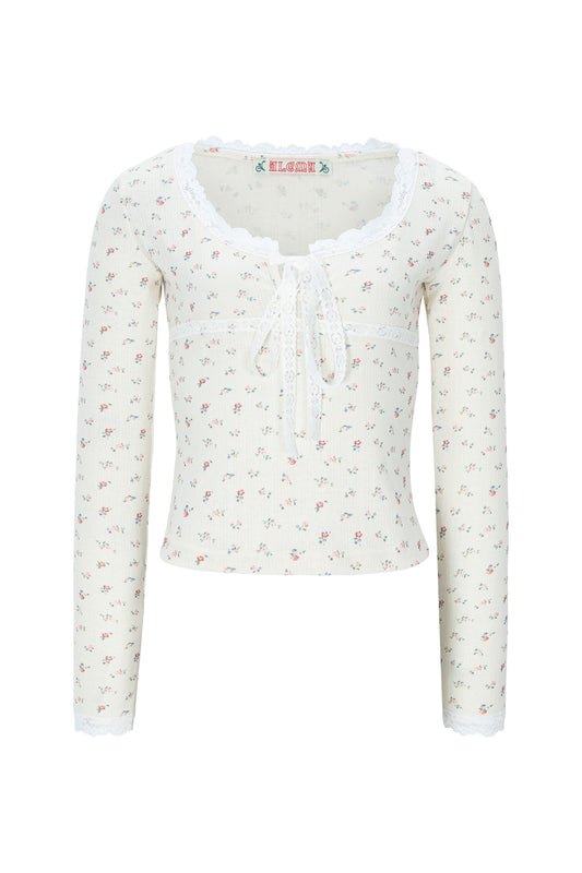 Eyelet Floral Lace Top (Cream)