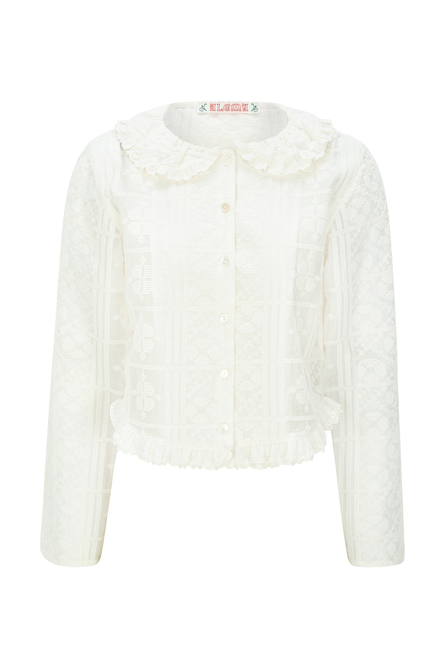 Peter Pan Collar Blouse (Cream)