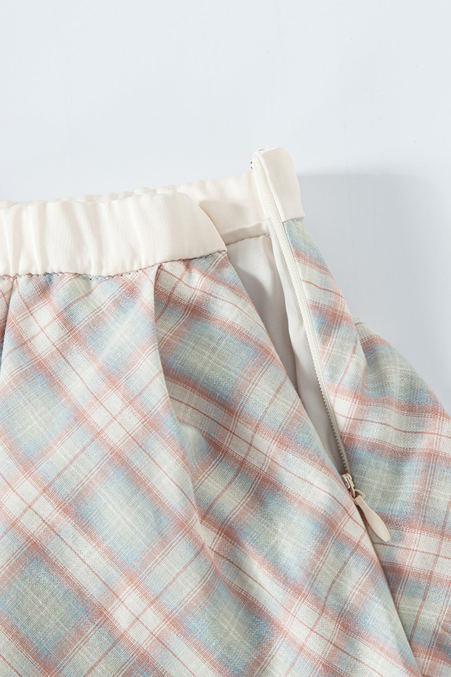 Pleats Full Midi Skirt (Plaid)