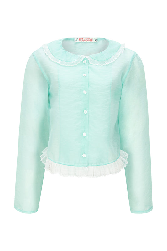 Peter Pan Collar Blouse (Mint)