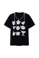 [ALCMY&ANG;TT] Afternoon tea party top (Black)