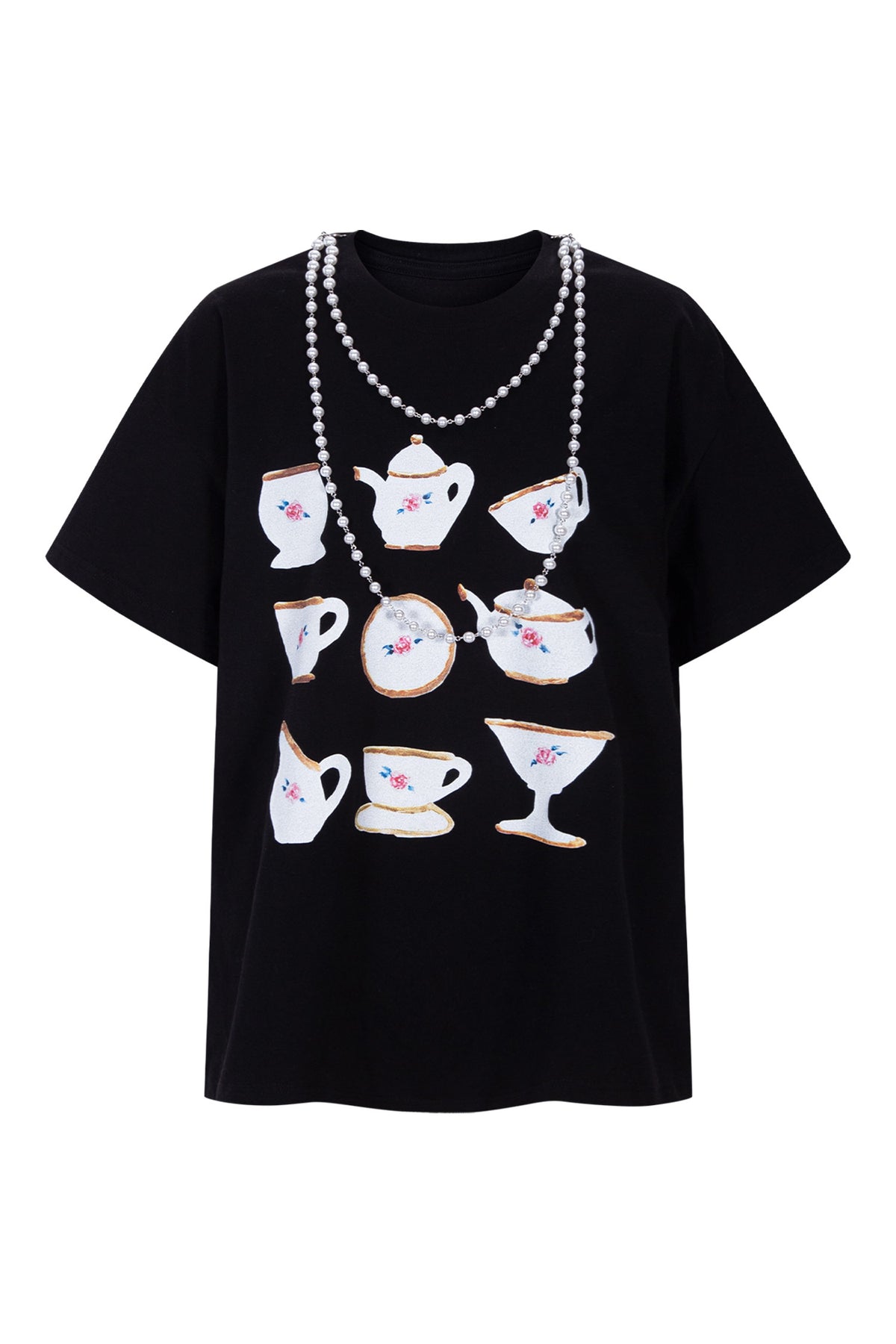 [ALCMY&ANG;TT] Afternoon tea party top (Black)