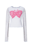Crochet papillon top (Pink)