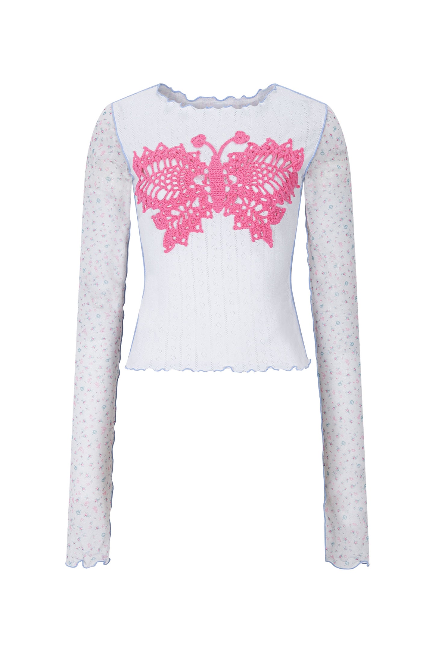 Crochet papillon top (Pink)