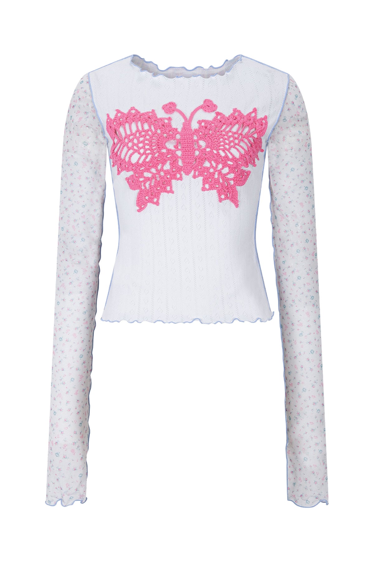 Crochet papillon top (Pink)