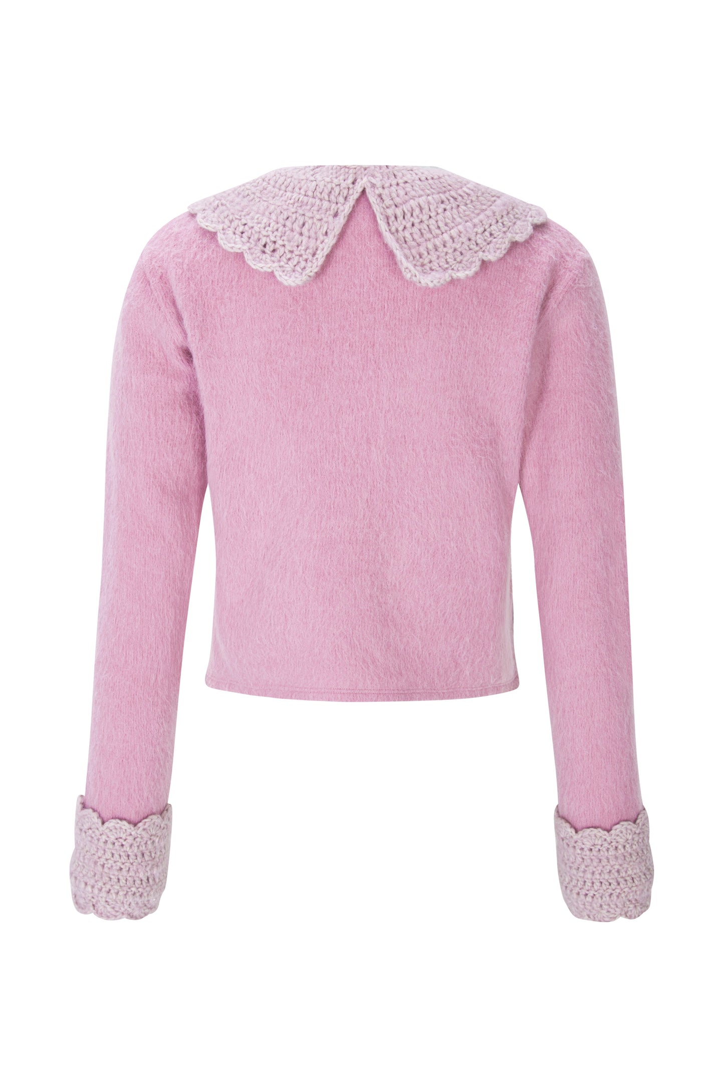 Crochet Peter Pan Cardigan (Pink)