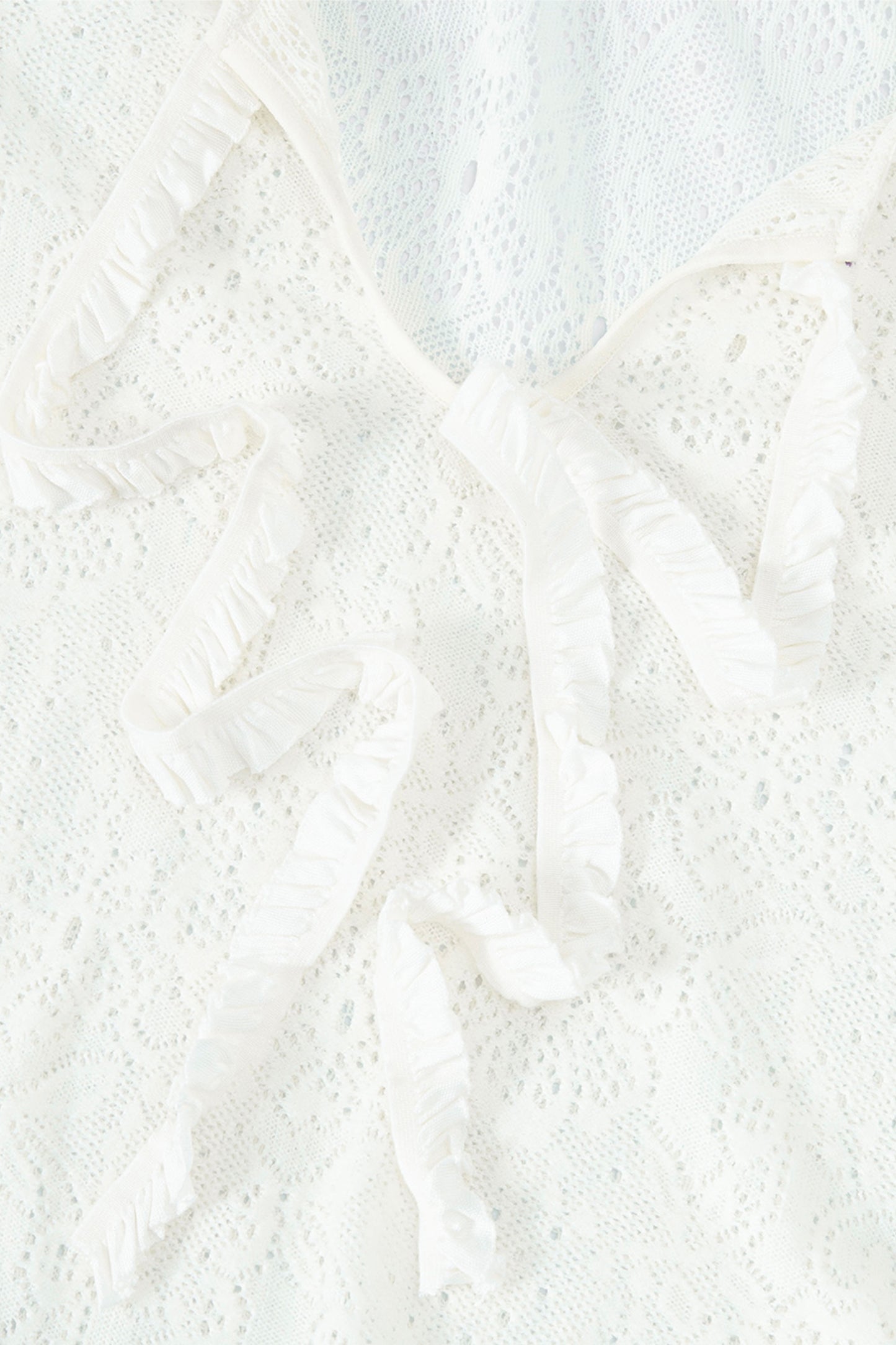 Brushed Lace Tunic Top (White)