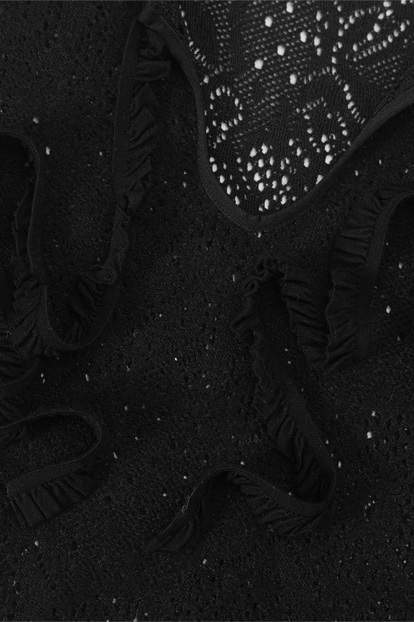 Brushed Lace Tunic Top (Black)