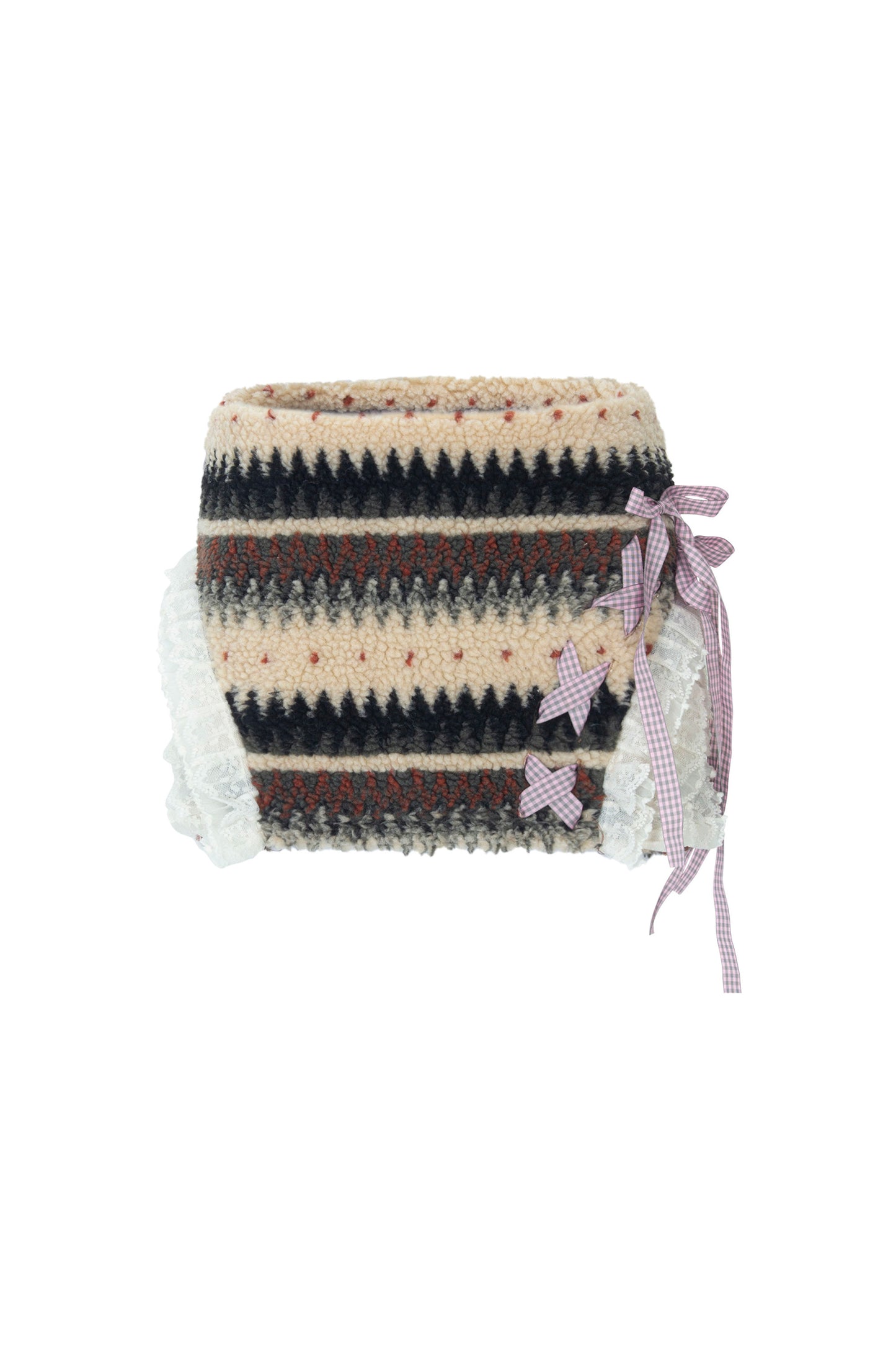 Ribbon & Lace Teddy Skort (Beige)