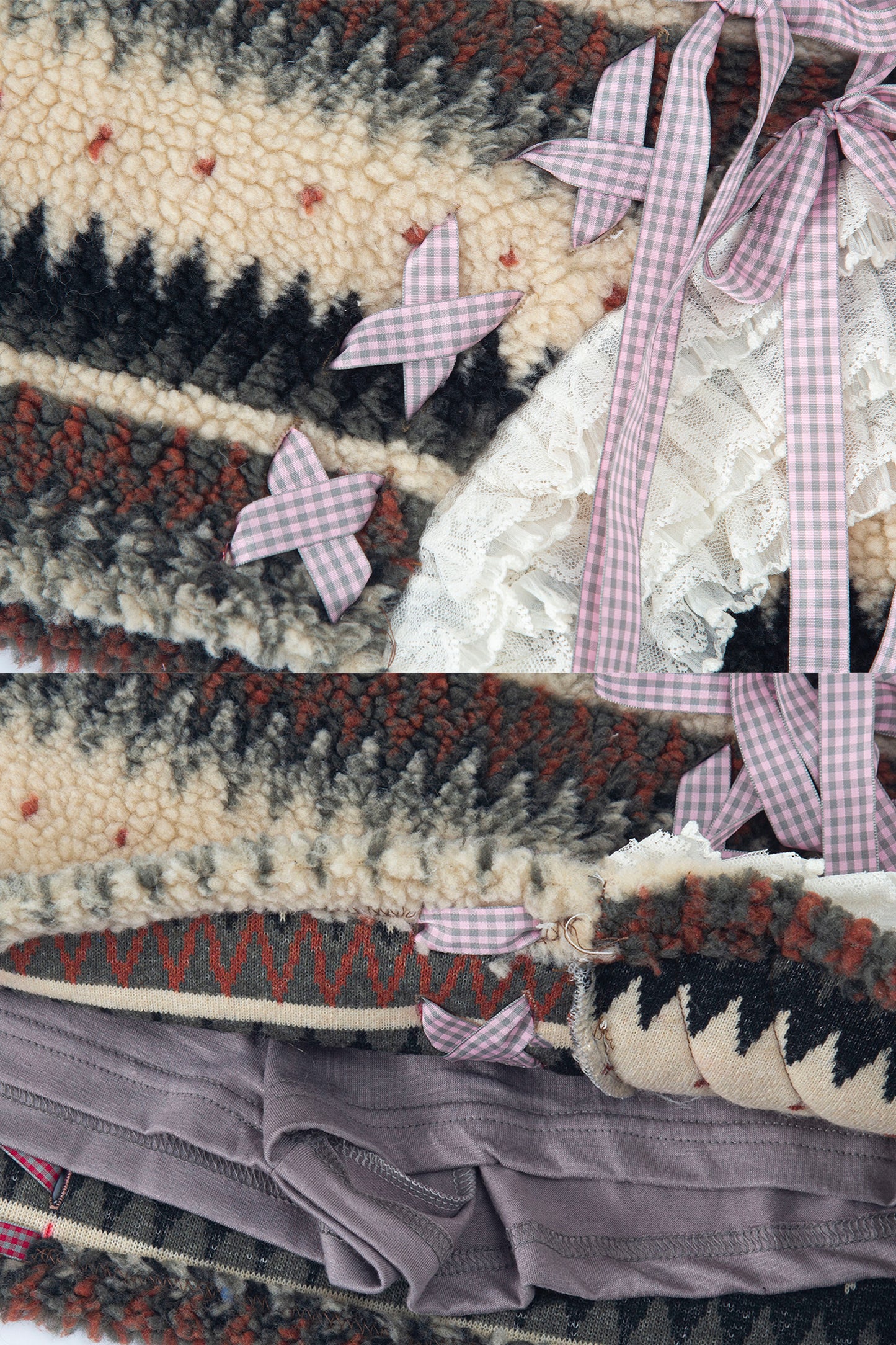 Ribbon & Lace Teddy Skort (Beige)