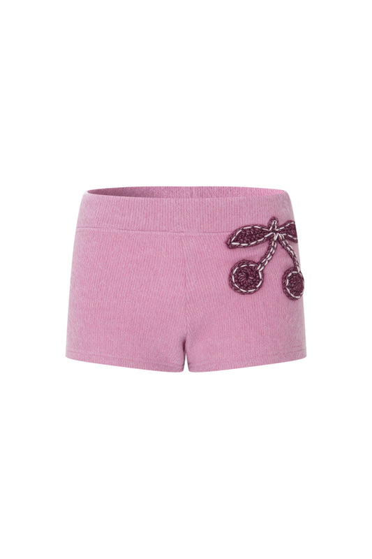 Crochet Cherry Shorts (Pink)