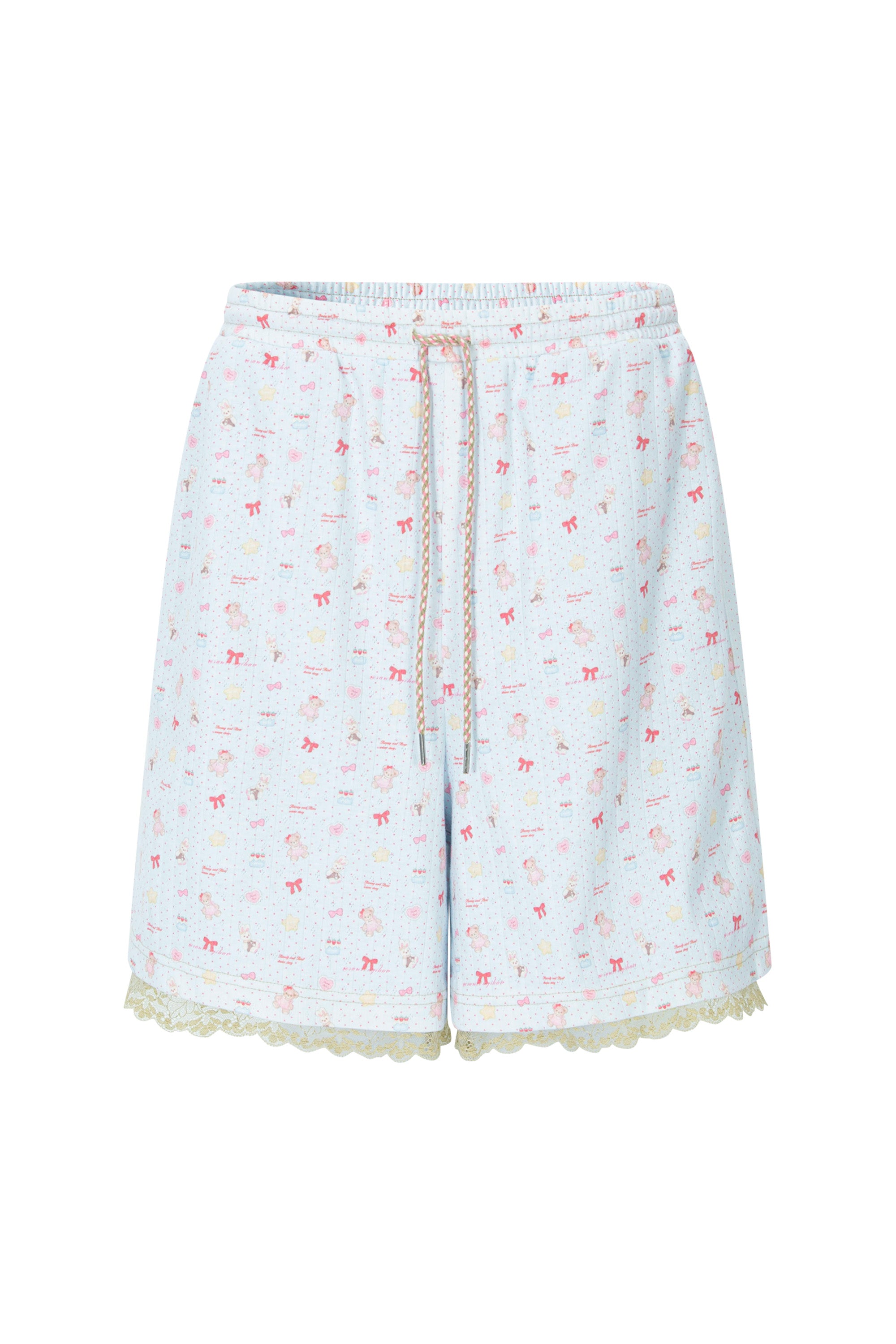 [12월 중순 출고]Teddy bear lace shorts blue