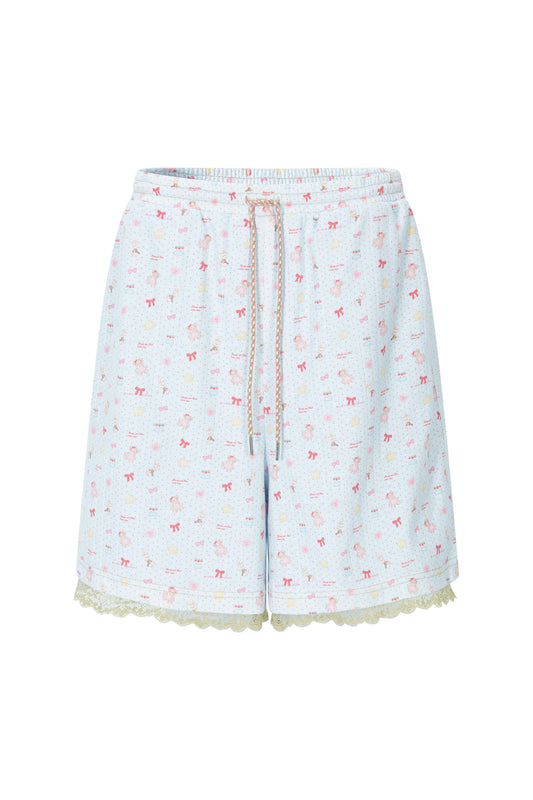 Teddy Bear Lace Shorts (Blue)