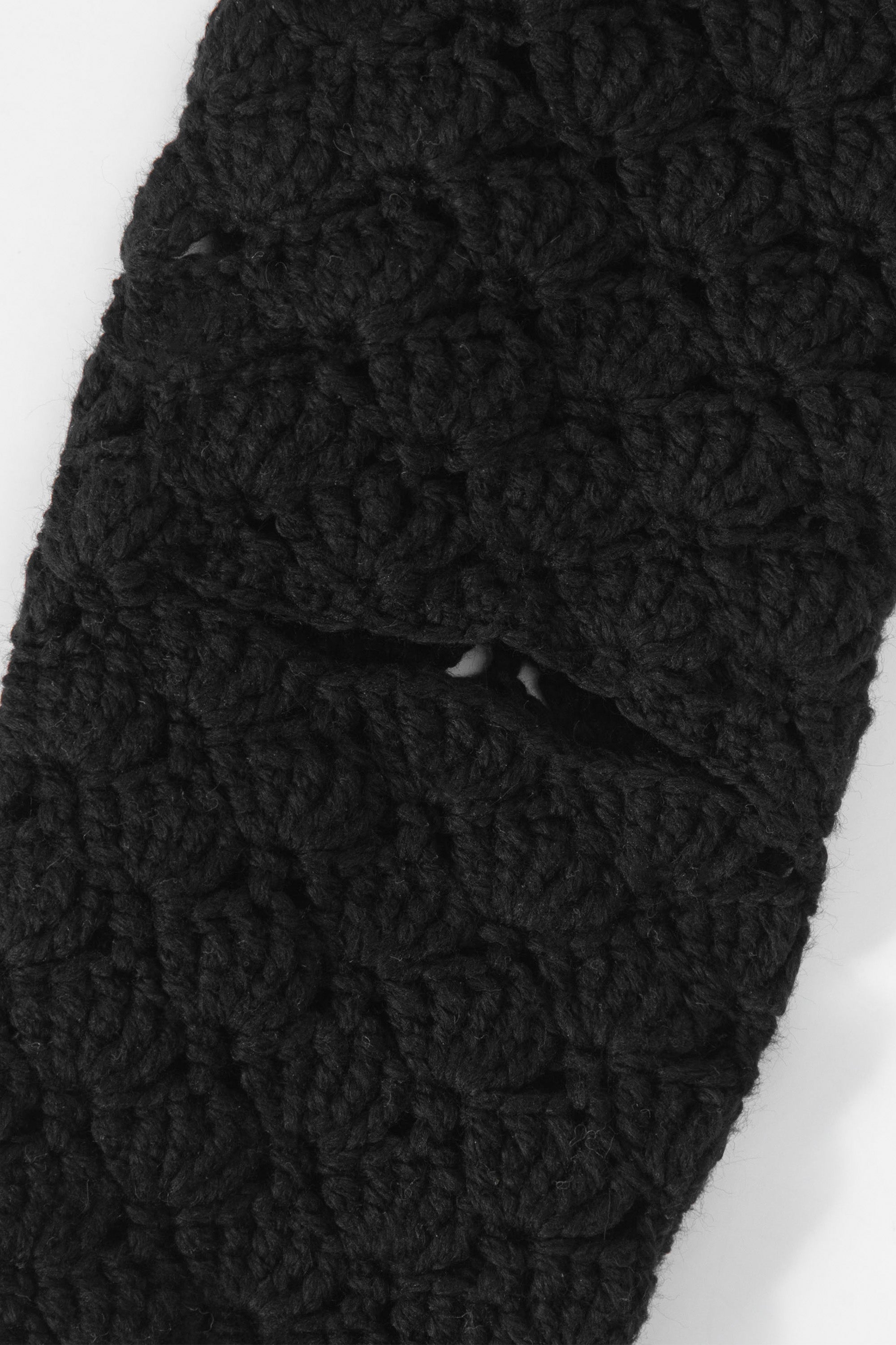 [Ordermade]Crochet airy cotton knee socks black